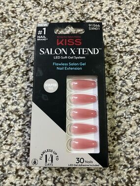 KISS Salon X-Tend LED Soft Gel Nails - Rose Mauve, New in Box
